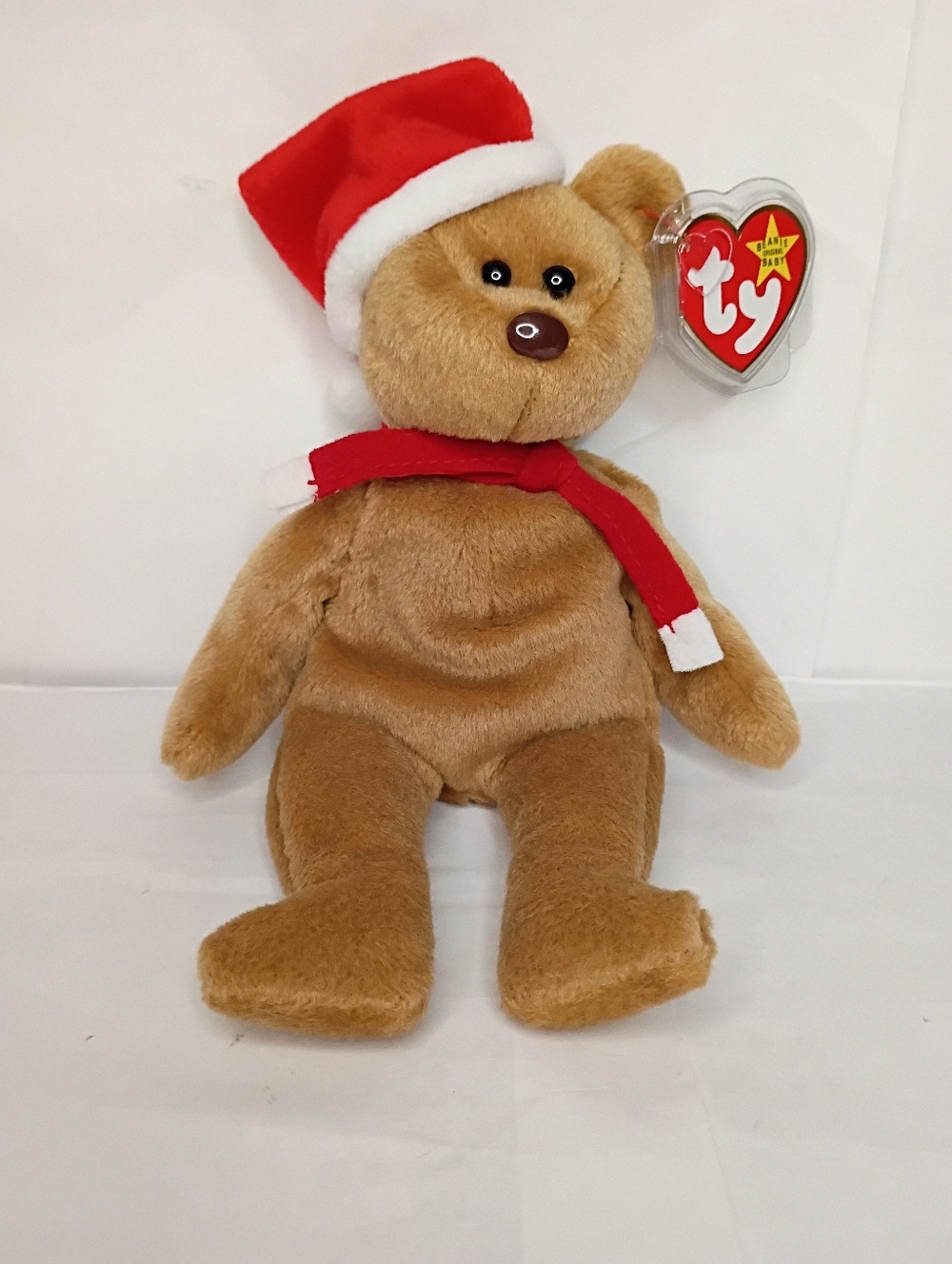 Ty Holiday Bear Plush Toy - Brown with Red Hat & Scarf